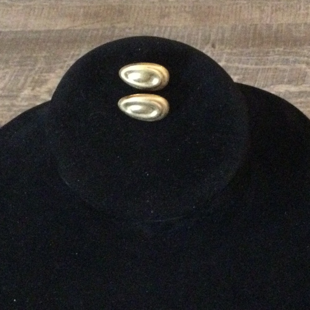 Elegant Gold Oval Post Earrings